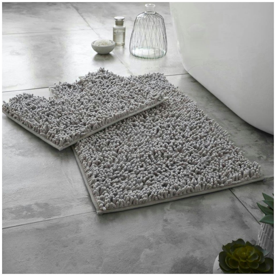 image 1 of VELVETIO Loop Bath Set Anti Slip Water Absorbent Soft Bathroom Rugs Blue | Peacock