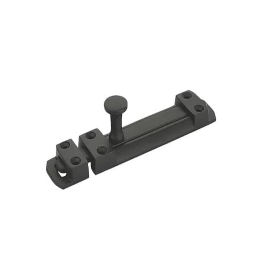 image 1 of Golden Grace Pack of 4 Security Door Slide Bolt Tower in Matt Black Finish, Patio Lock, Garage Backyard Gates - 100mm