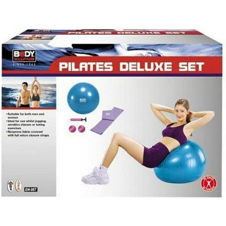 Body Sculpture Deluxe Pilates Set - Blue/Purple/Pink - One Size