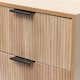image 8 of OHS 3 Drawer Modern Ribbed Office Side Bedroom Nightstand Bedside Table Brown | Natural Wood