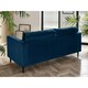 image 2 of Furniturebox Jolene 3 Seater Navy Blue Velvet Sofa
