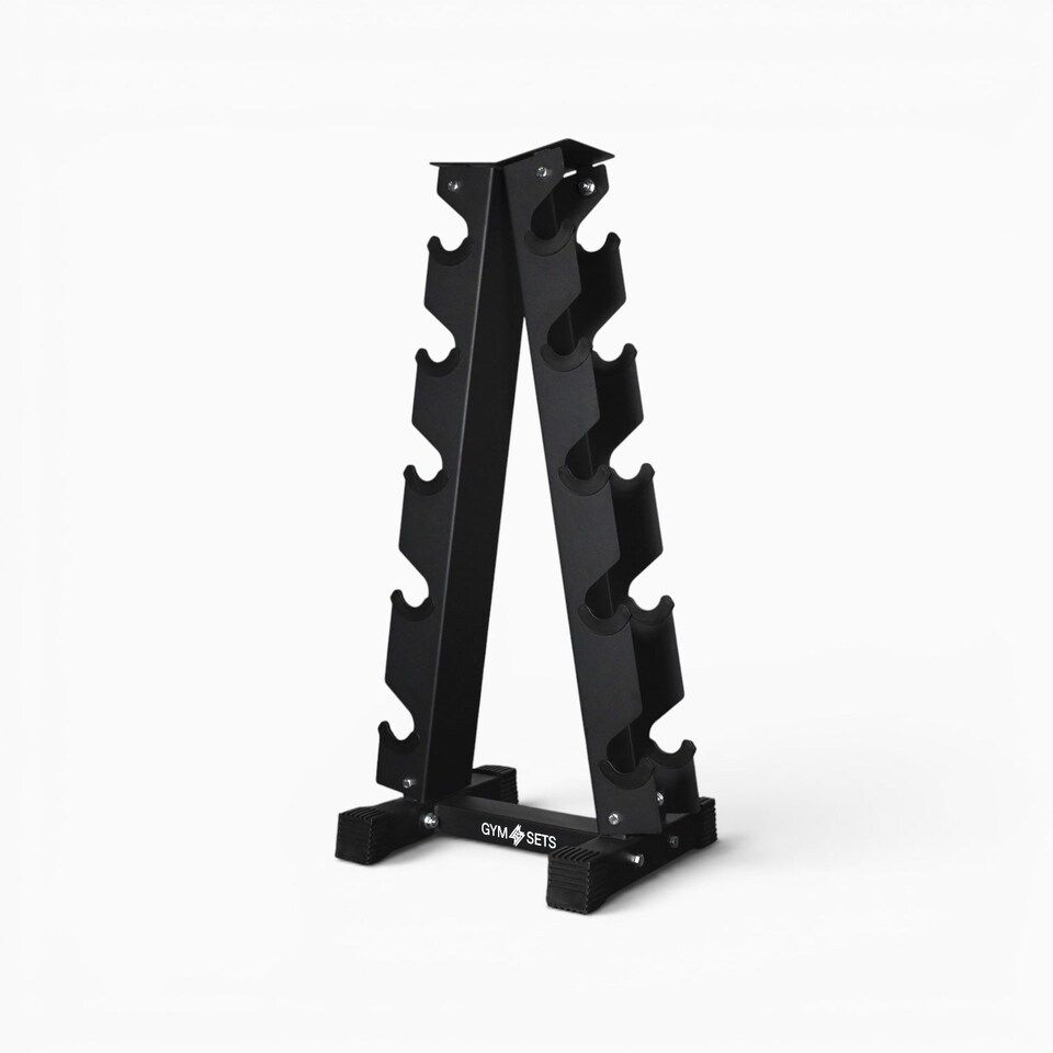 image 1 of GYM SETS 5 & 6 Tier Hex Dumbbell Tree Rack- (5 Tier Tree 2.5-12.5kg (No Weights) + No Bench)