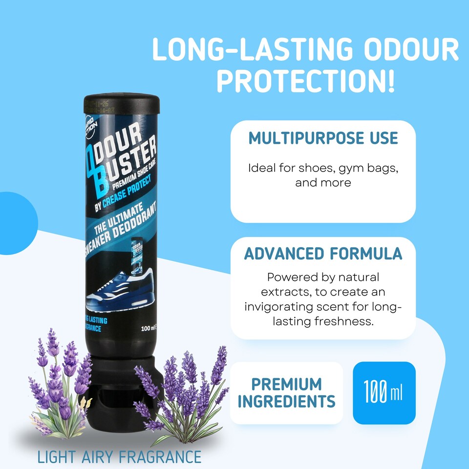 image 1 of Odour Buster Shoe Deodorant & Spray - Ultimate Shoe Freshener & Deodoriser (Pack of one / 100ml)