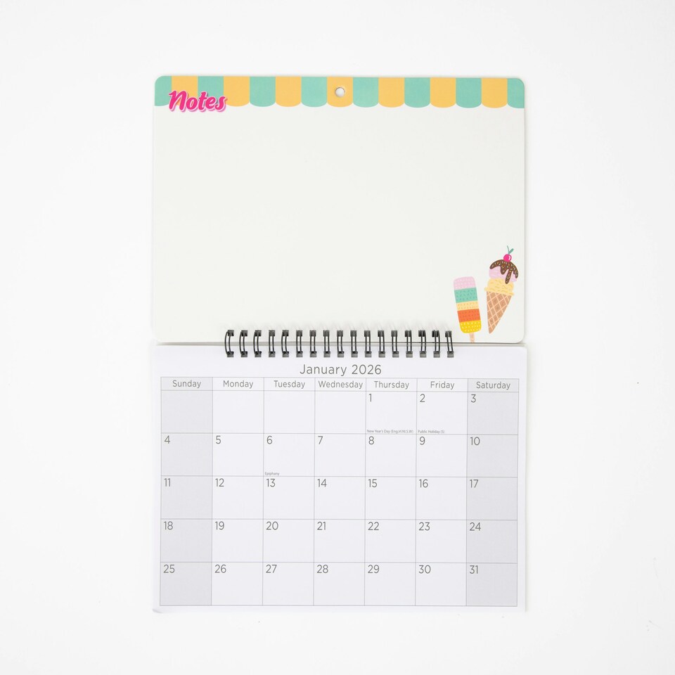 image 1 of 2026 Monthly Memo Board Calendar & Pen Treats Design