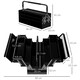 image 7 of DURHAND 3 Tier Metal Toolbox with 5 Tray Carry Handle 56cmx20cmx34cm Black Black | Silver (hinges)