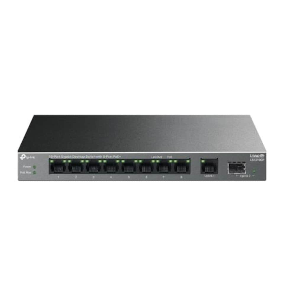 image 1 of TP-Link LiteWave 10-Port Gigabit Desktop Switch with 8-Port PoE+ N/A