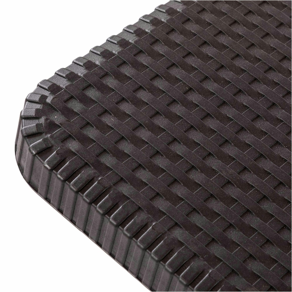 image 1 of Oypla 6ft Folding Rattan Trestle Table Heavy Duty Catering Garden Party 1.8m Black