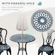 image 3 of Outsunny Garden Bistro Set Outdoor Table Chairs Aluminium Patio Lawn