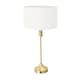 image 1 of ValueLights Maggie Gold Candlestick Table Lamp White Shade & Bulb | Gold