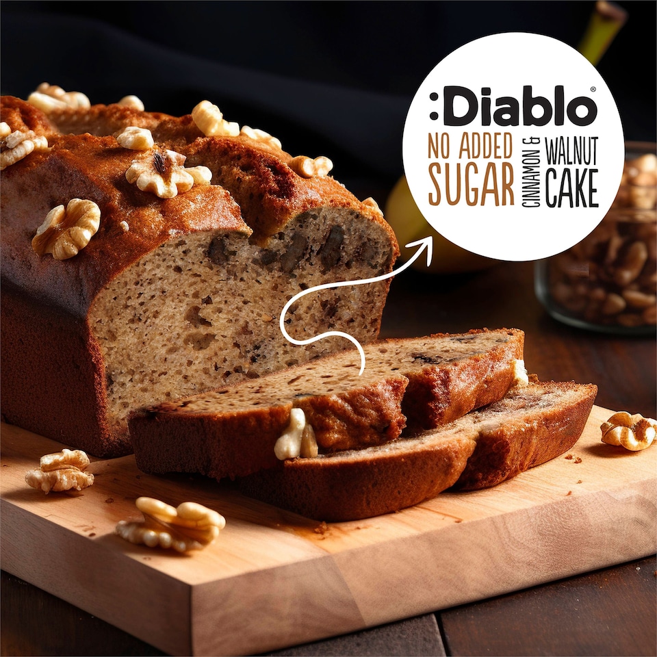 image 1 of Diablo No Added Sugar Cinnamon and Walnut Cake 200g