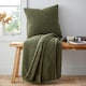 image 4 of Catherine Lansfield So Soft Velvet Boucle Blanket Throw | Green | Olive Green