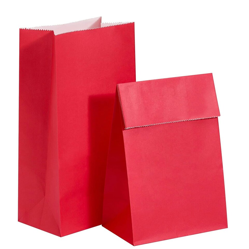 image 1 of Amscan Plain Paper Party Bags (Pack of 6) - Apple Red - One Size
