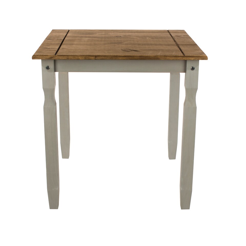 image 1 of Premium Corona Square Dining Set with Table and 2 Chairs in Grey or Brown Waxed Pine - Solid Wood | Grey | Grey | 1