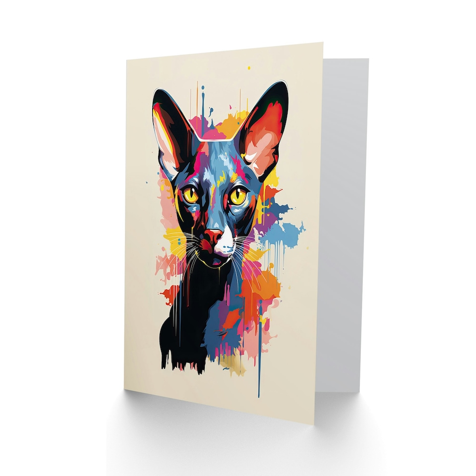 image 1 of Oriental Shorthair Lover Pet Portrait Cat Art Card