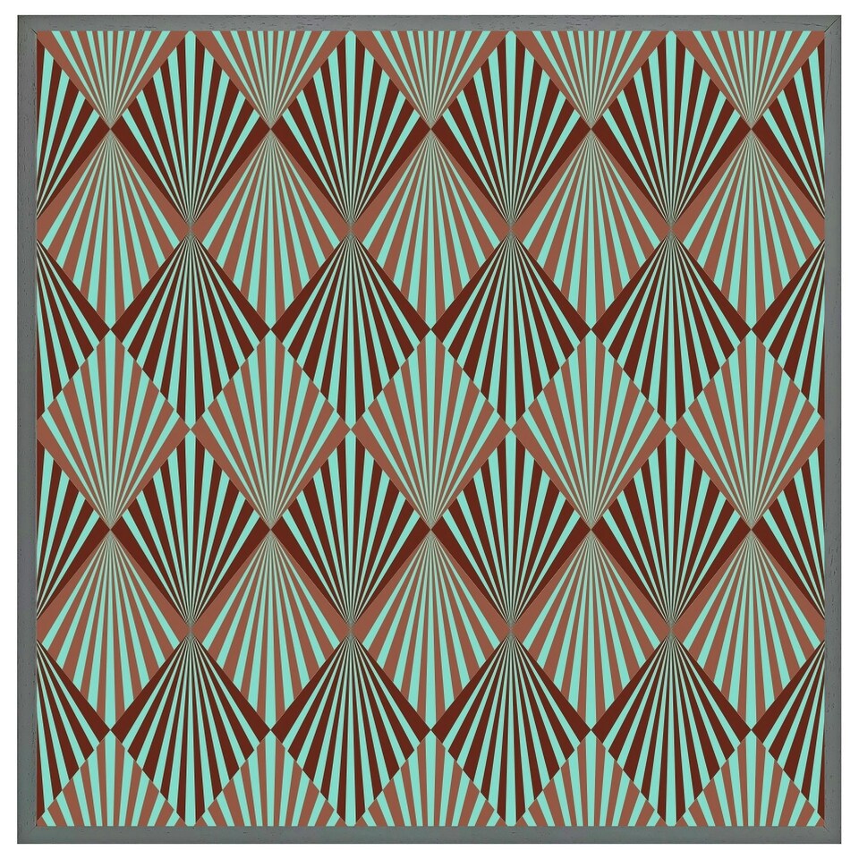 image 1 of Green geometric rays (Picture Frame) Black | XS