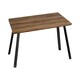 image 3 of Quebec Straight Edge Dining Set - Medium Oak Effect/Black/Brown Faux Leather Brown