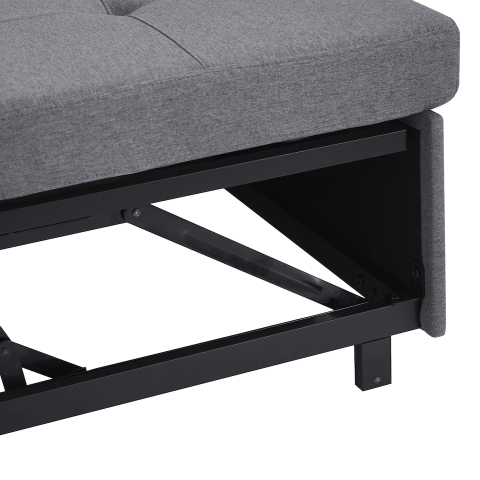 image 1 of FENCHILIN Sofa Bed with Pull-Out Sleeper Reversible Chaise Drop-Down Cup Holder Side Pockets Grey