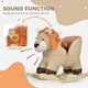 image 7 of HOMCOM Baby Rocking Horse, Plush Ride on Lion Seat for Toddlers 18-36 Months with Sound, Safety Belt, Wood Base, Animal Rocker for Children, Brown