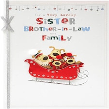 Sister And Brother In Law And The Family Boofle Hand Finished Christmas Card