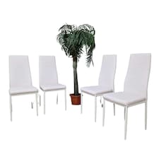 Dining Chairs Set of 4 Pink Leather Kitchen Chairs Pink