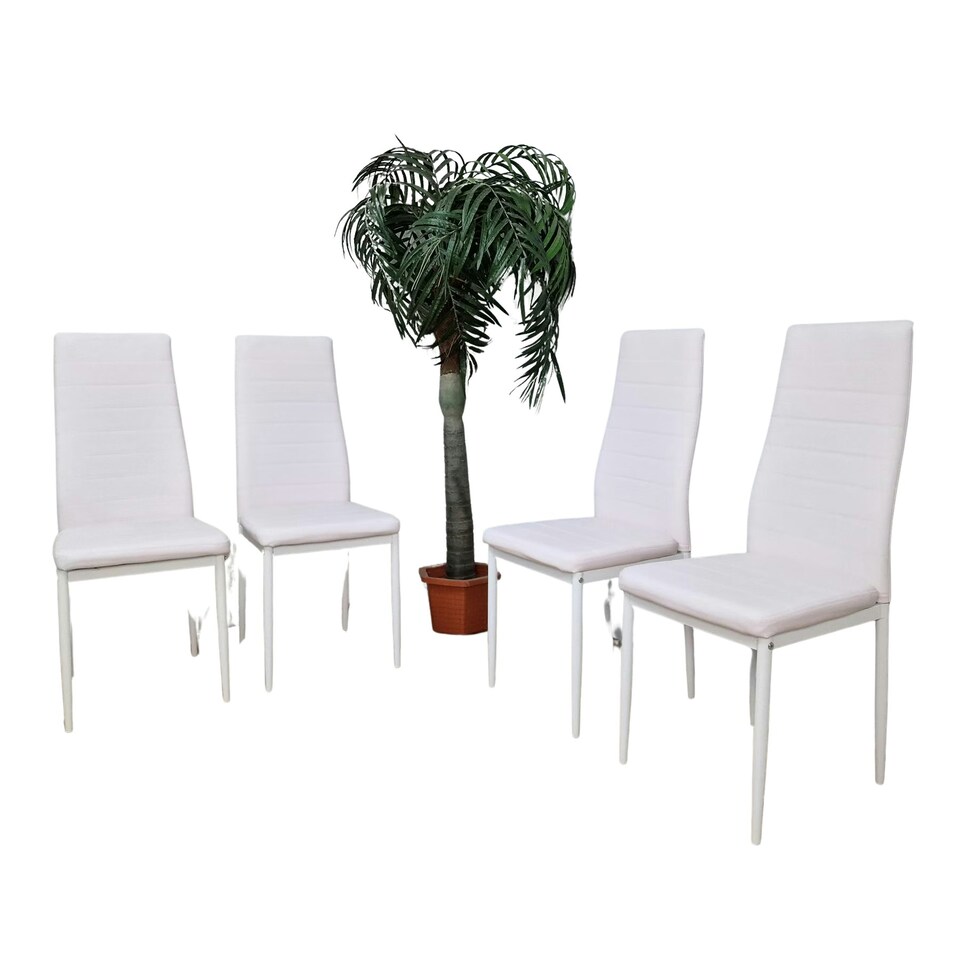 image 1 of Dining Chairs Set of 4 Pink Leather Kitchen Chairs Pink