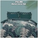 image 5 of VELVETIO Palms Complete Duvet Cover Set with Fitted Sheet Breathable Bedding Quilt Green | King