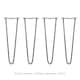 image 3 of 4 x 16" Hairpin Legs - 2 Prong - 10mm - Raw Steel