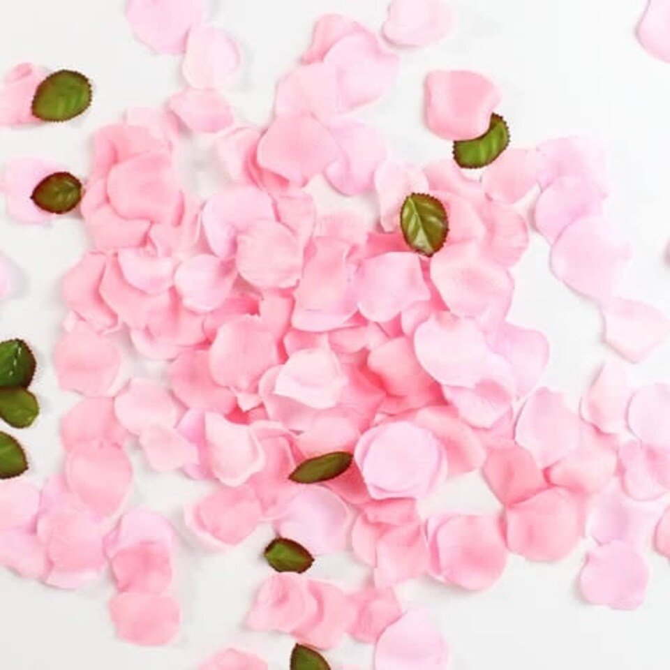 Light Pink Fabric Rose Petals