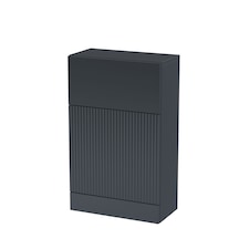 Contemporary Fluted 500mm Floor Standing WC Unit, Dark Grey | Grey | Satin Soft Black | 253 x 500 x 810mm