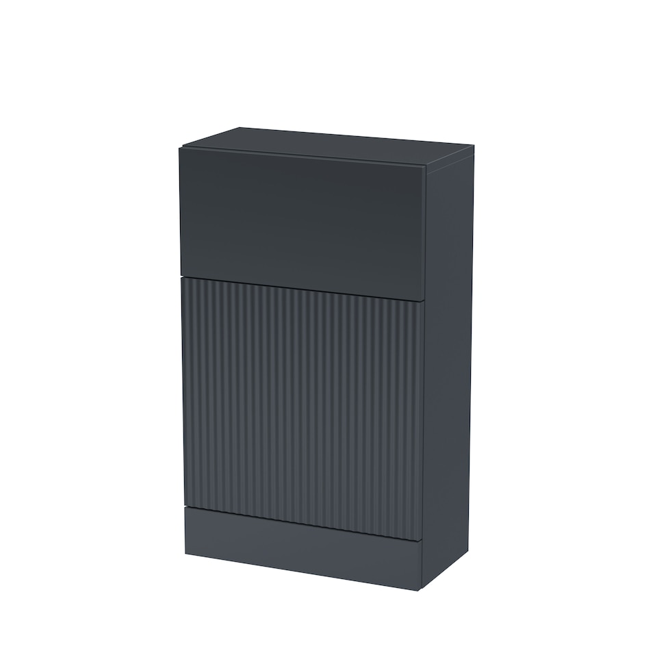 image 1 of Contemporary Fluted 500mm Floor Standing WC Unit, Dark Grey | Grey | Satin Soft Black | 253 x 500 x 810mm
