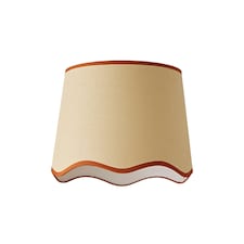 ValueLights Dutton Natural Rust Trim Scallop Large Ceiling Lamp Shade | Orange