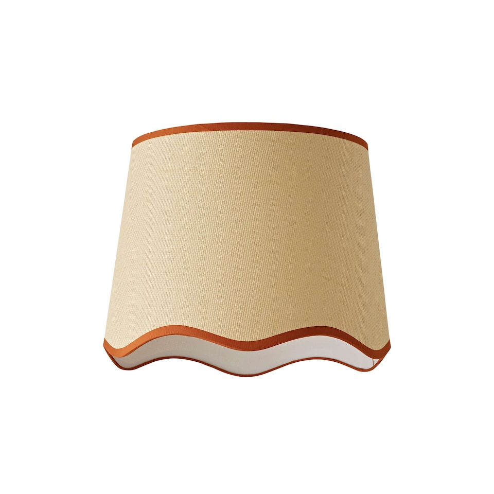 image 1 of ValueLights Dutton Natural Rust Trim Scallop Large Ceiling Lamp Shade | Orange