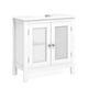 image 10 of COSTWAY Pedestal Sink Storage Cabinet with 2 Doors White