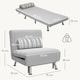 image 3 of HOMCOM Convertible Chair Bed, 3-in-1 Linen Sleeper Chair with Adjustable Backrest, Pillow, for Living Room, Bedroom, Light Grey