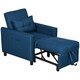 image 1 of HOMCOM Pull Out Sleeper Chair Bed w/ Pillow, Side Pockets, Blue