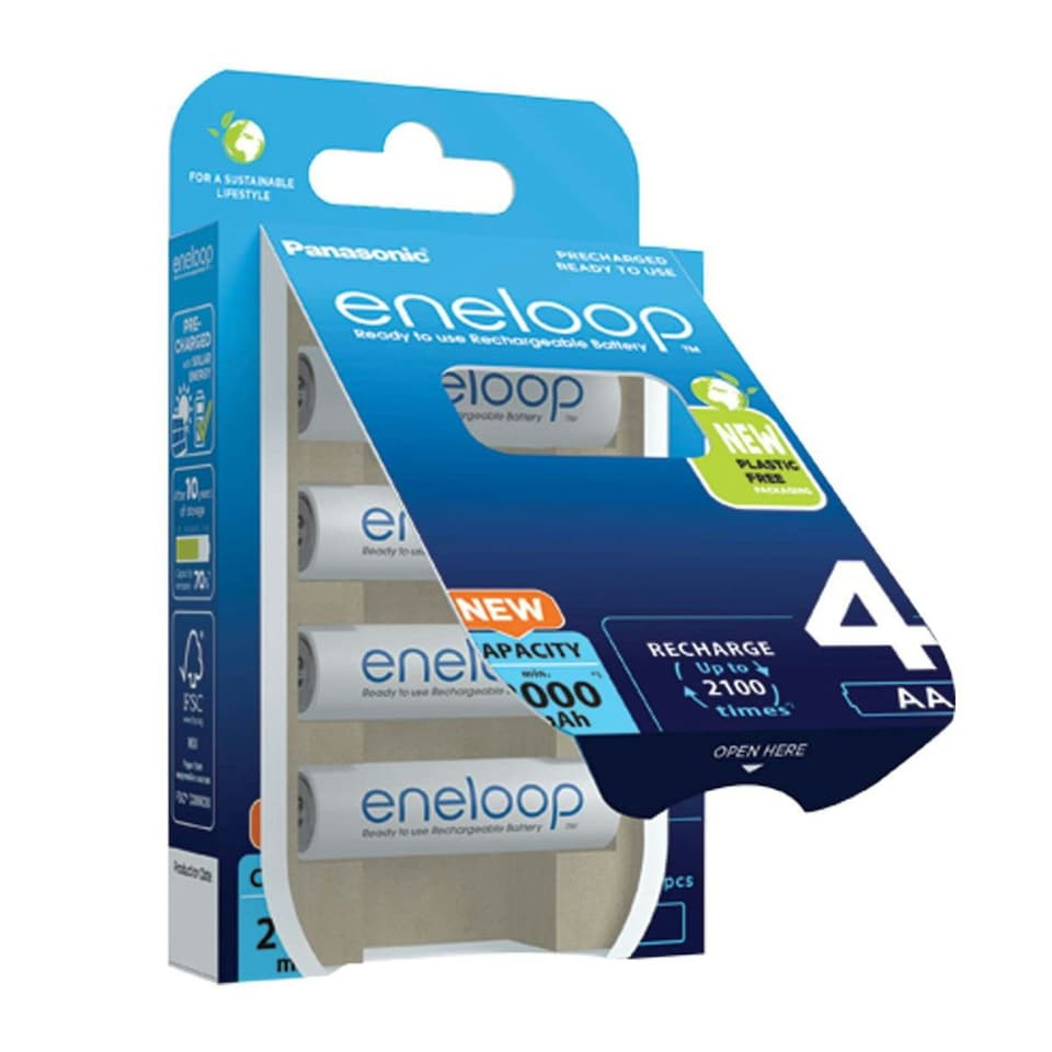 image 1 of Panasonic Eneloop AA 2000mAh Rechargeable Batteries - Pack of 4 AA