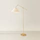 image 4 of ValueLights Layla Brushed Gold Adjustable Floor Lamp and Bulb