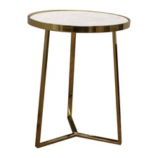 Balterley Contemporary Round 3 Leg Coffee Table with Marble Top | Copper | Marble