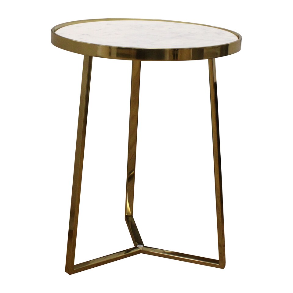 image 1 of Balterley Contemporary Round 3 Leg Coffee Table with Marble Top | Copper | Marble