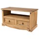 image 3 of Corona Flat Screen TV Unit - Antique Waxed Pine Media Cabinet with Drawers, Shelf, and Traditional Mexican Design | Brown | Brown | 1