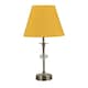 image 1 of Antique Brass Table Lamp with Facet Detail and Ochre Shade Bronze | Red