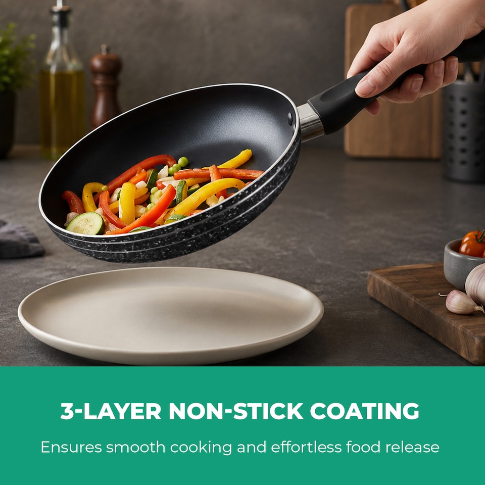 image 1 of Royalford 32 CM Non-Stick Aluminium Frying Pan for Induction Hob, Skillet Pan