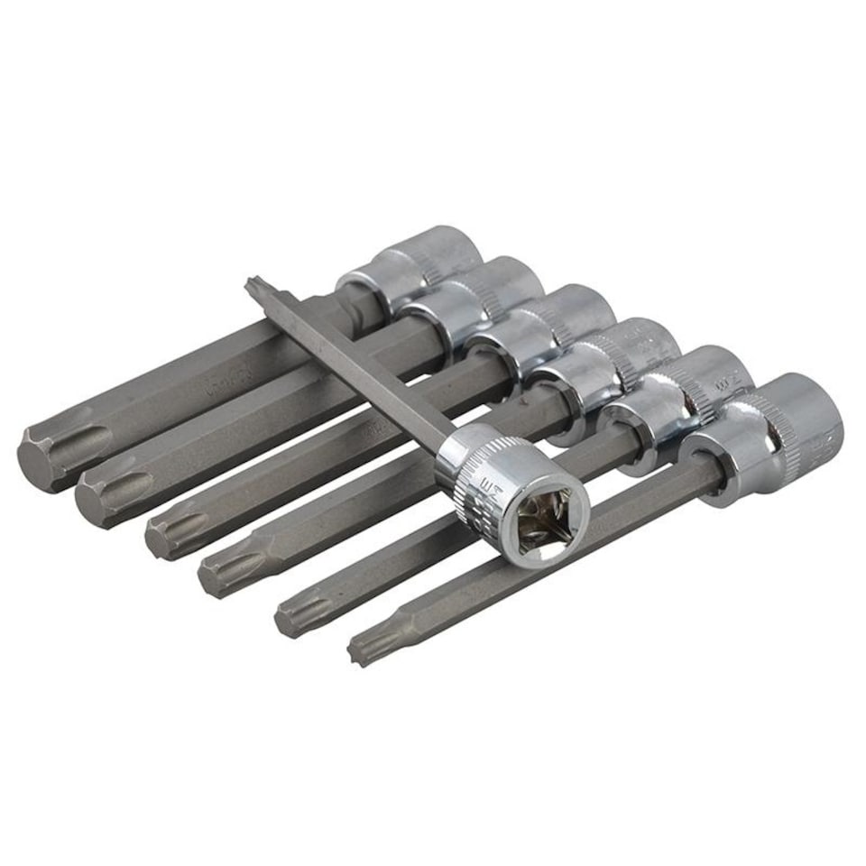 image 1 of Bluespot Tools 3/8in Drive Extra Long Torx Socket Bit Set, 7 Piece | Multi | Multi Colour | One Size | 1