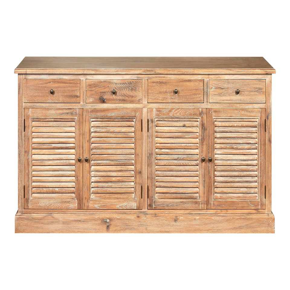 image 1 of Lyon 4 Drawers Whitewash Sideboard Brown