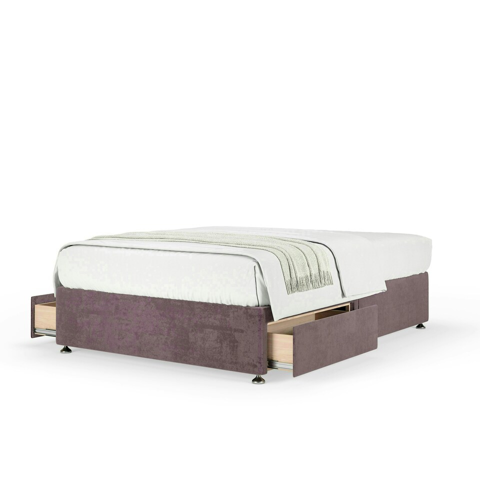image 1 of Neptune Spring Mauve Naples Velvet 2 Drawer Divan Set Double