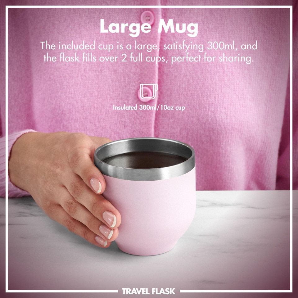 image 1 of Luma Flask & Mug, Vacuum Insulated, 700ml (24oz) | Pink | Rose Quartz | One Size