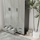 image 5 of 3 Door 4 Drawer Wardrobe With Hanging Rail And Storage Shelf | Black | Black Carcass & Ash Grey Door | 1
