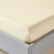 image 2 of Homescapes Pastel Yellow Egyptian Cotton Satin Stripe Flat Sheet 330 TC, King | Yellow | King