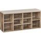 image 1 of Cushioned Shoe Storage Bench with Adjustable Shelves and 10 Compartments, Camel Brown