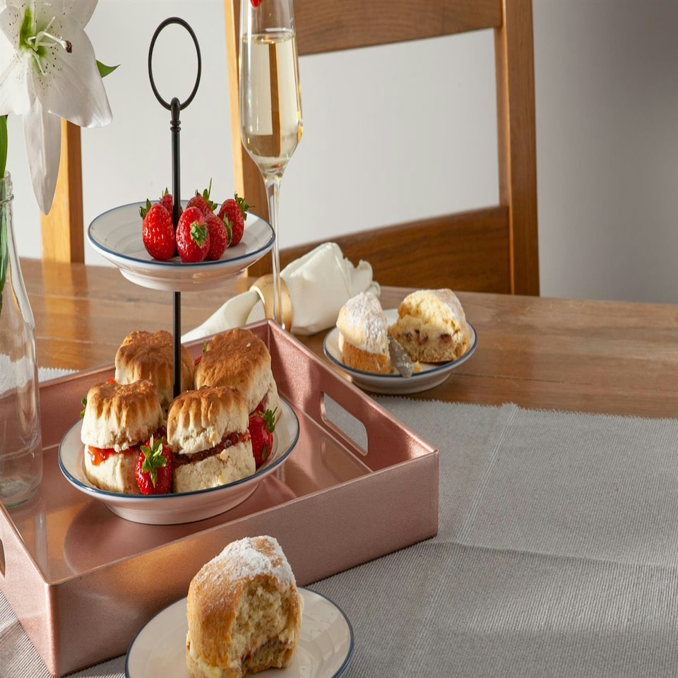 image 1 of Argon Tableware Square Serving Tray - 33cm - Rose Gold Pink